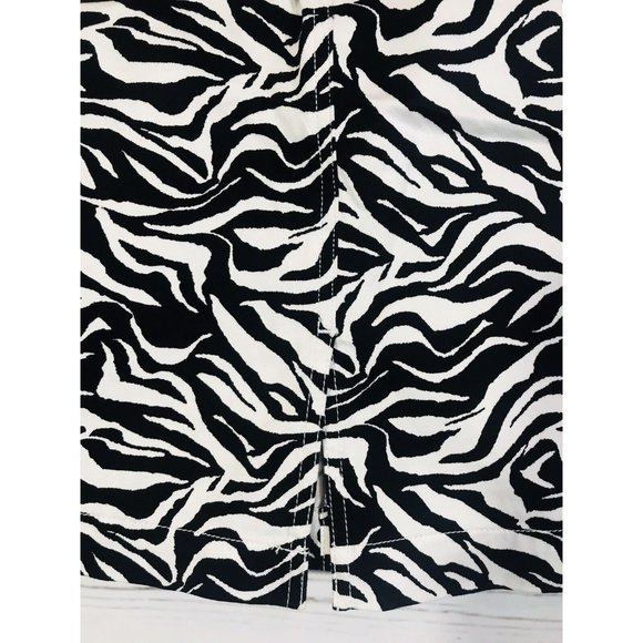 Jones NY Sport Womens Sz 6 Zebra Print Stretch Flat Front 5 Pocket Animal - Picture 6 of 7